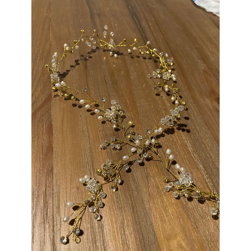 Gold and Pearl Wedding Hairpiece